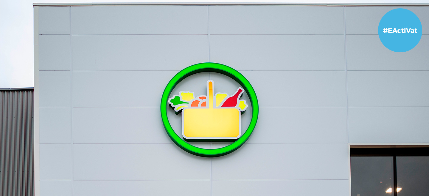 Logotip façana supermercat Mercadona