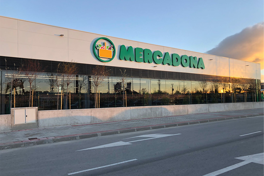 Façana del supermercat de Mercadona a Ciempozuelos, Madrid
