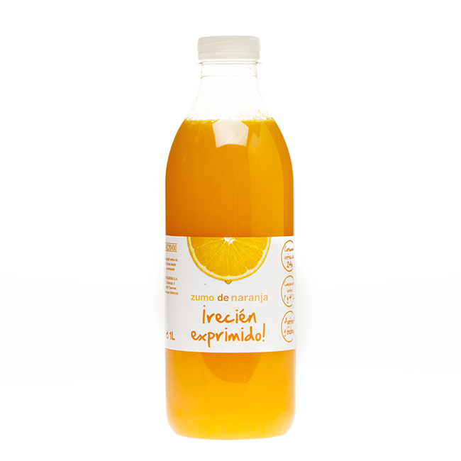 Ampolla del nou servei de suc de taronja recentment espremut