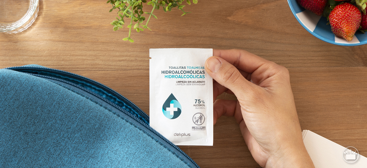 Fes servir les nostres Tovalloletes hidroalcohòliques per a garantir una higiene adequada de les mans.