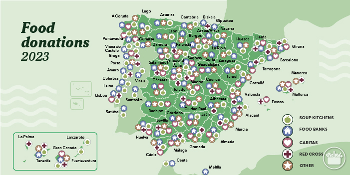 Map of Mercadona donations in 2023
