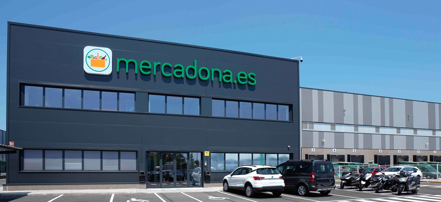Exterior of Mercadona online shopping warehouse in Barcelona