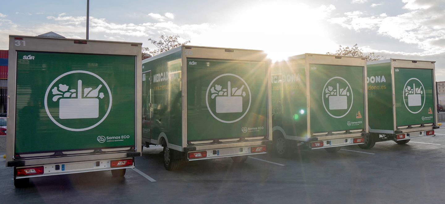 Mercadona micro hybrid online service delivery vehicles with ECO environmental label