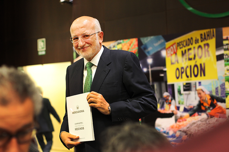 Juan Roig durante la presentación de resultados de Mercadona de 2012.