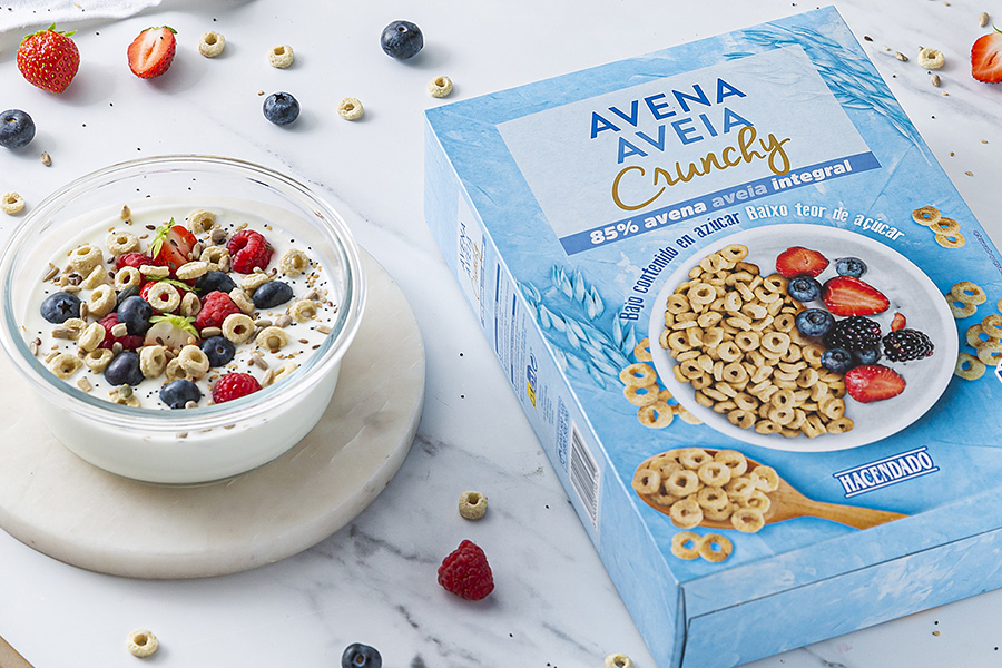 Los cereales Avena Crunchy se pueden tomar con leche, yogur, frutas o frutos secos