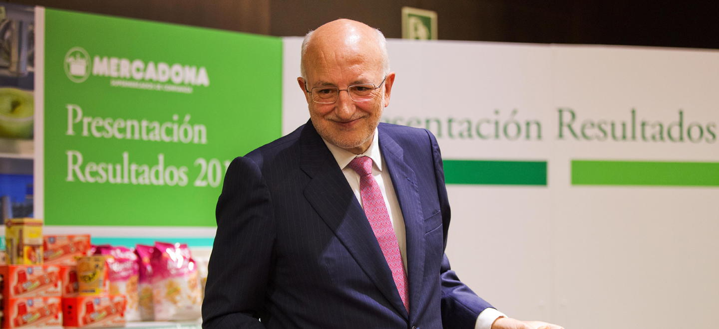 Juan Roig durante la presentación de resultados de Mercadona de 2015.