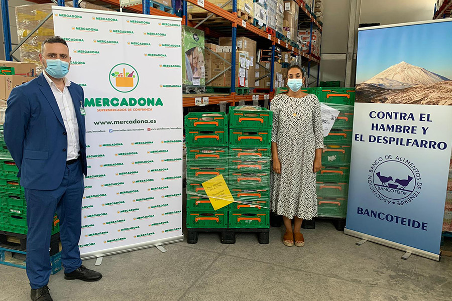 Entrega de alimentos de Mercadona a entidades sociales de Canarias
