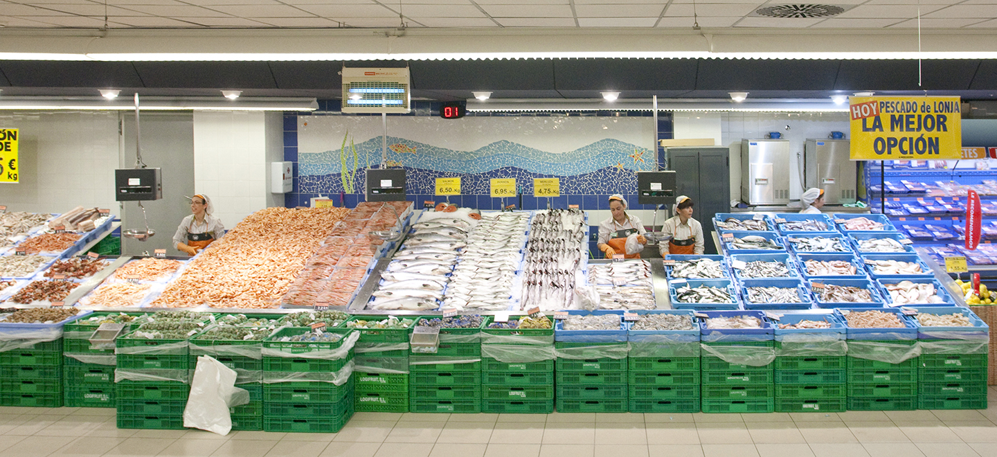Imagen de la sección de pescadería de una tienda Mercadona
