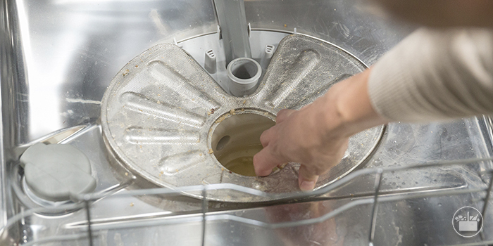 Desmontar los filtros del lavavajillas y limpiarlos.