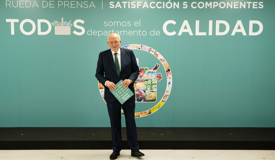 Juan Roig, presidente de Mercadona, tras la Rueda de Prensa 2021