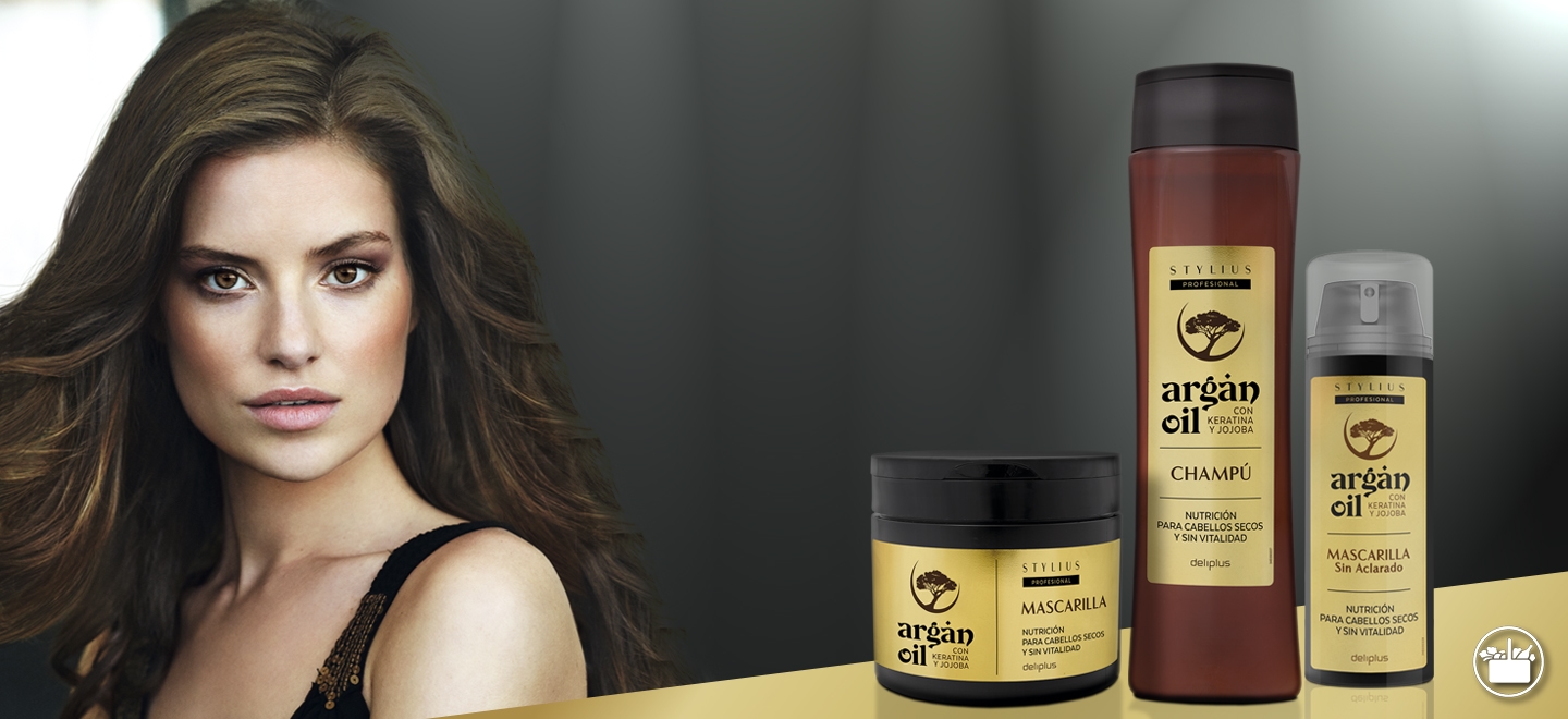 Línea Argán Oil Deliplus, especial para cabello seco, nutre y devuelve la vida a tu cabello.