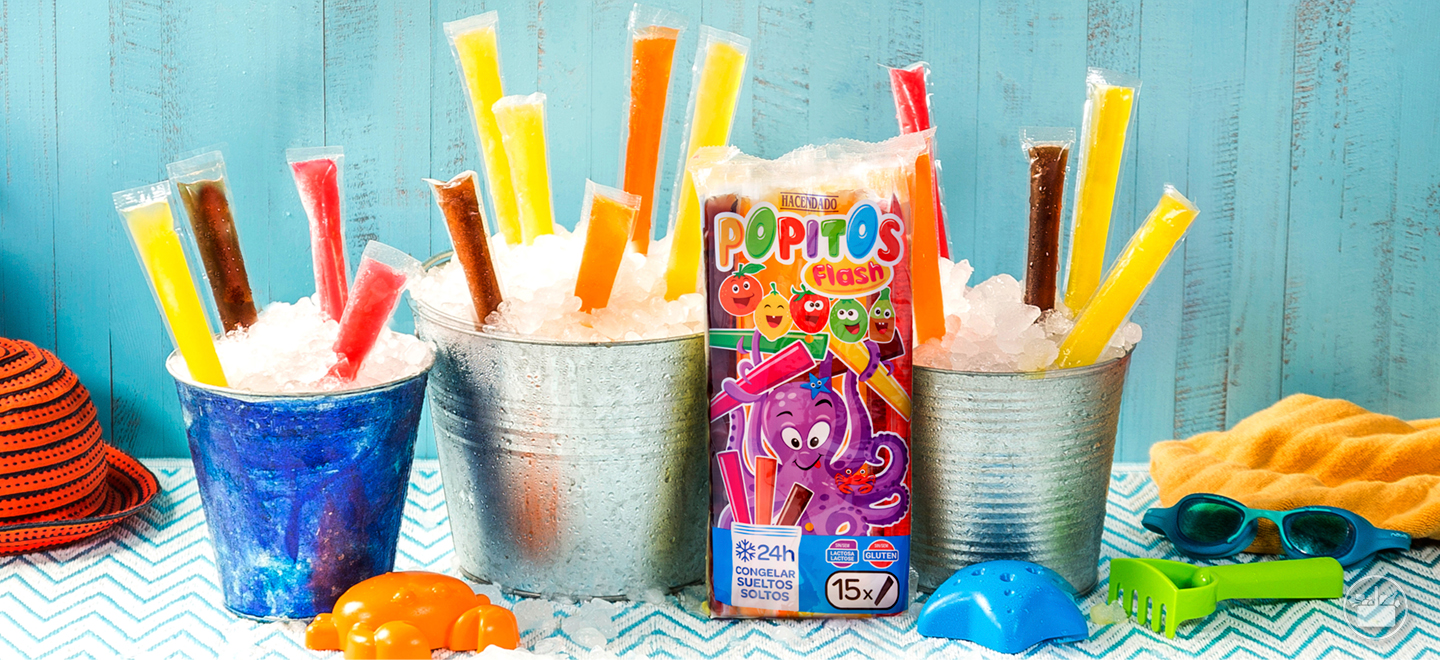 Descubre nuestros Popitos, helados dulces tipo flash para refrescarte este verano.