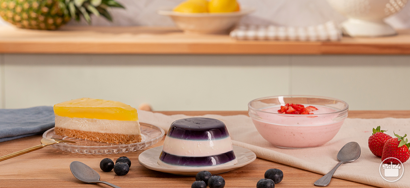 Aprende a preparar 4 deliciosas recetas con nuestras gelatinas. 