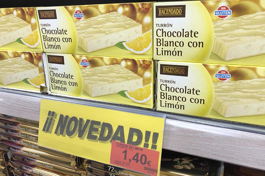 Turrón de Chocolate Blanco con Limón, una de las novedades en Mercadona