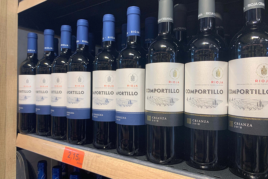 Vino Tinto Rioja Comportillo, en el lineal de Mercadona