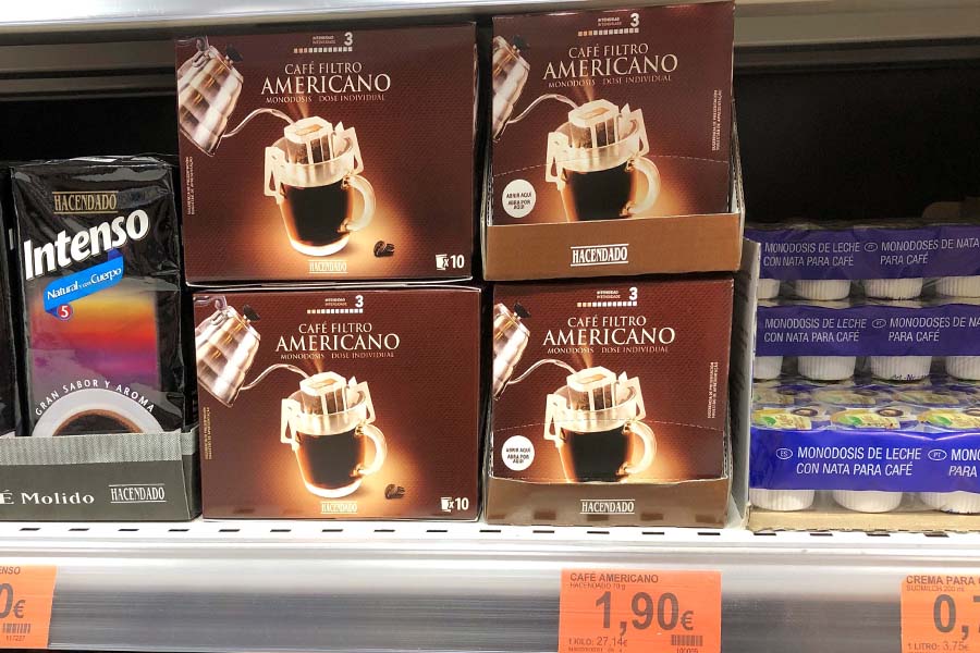 Café Americano Hacendado no lineal de Mercadona
