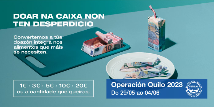 Carteis na tenda da Operación Quilo 2023