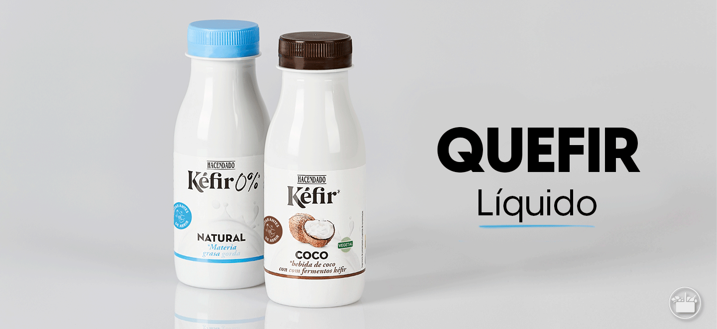 Presentámosche dous novos Quefir líquidos: Natural desnatado 0 % e Vexetal Coco. 