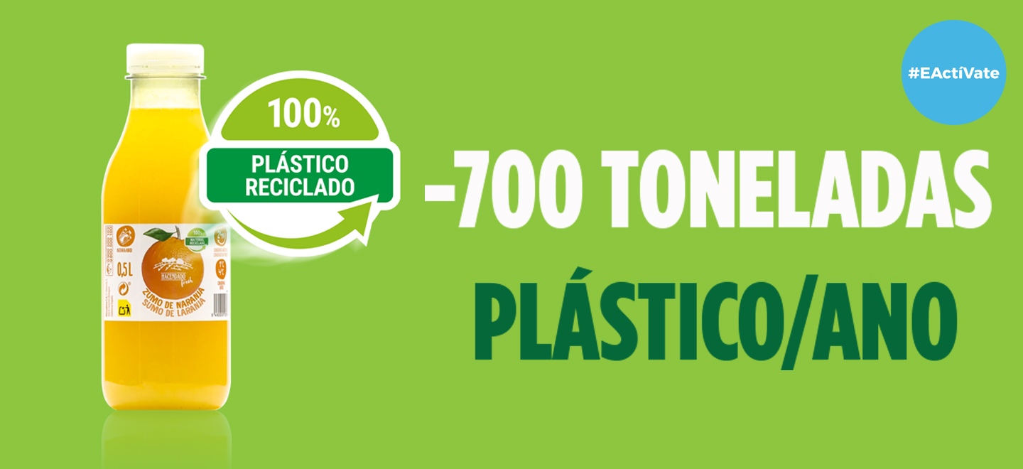 Botellas de zume espremido Mercadona -700 toneladas de plástico ao ano