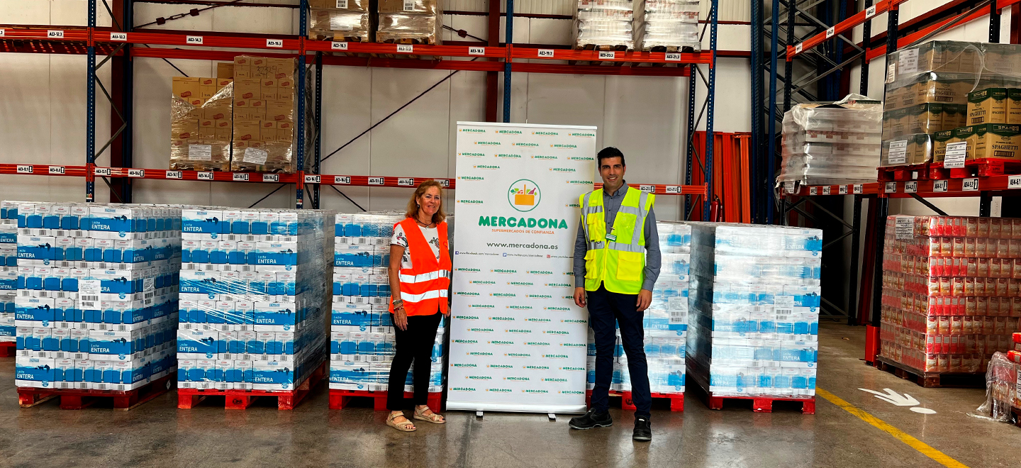 Mercadona doa 12.000 litros de leite ao Banco de Alimentos de Almería