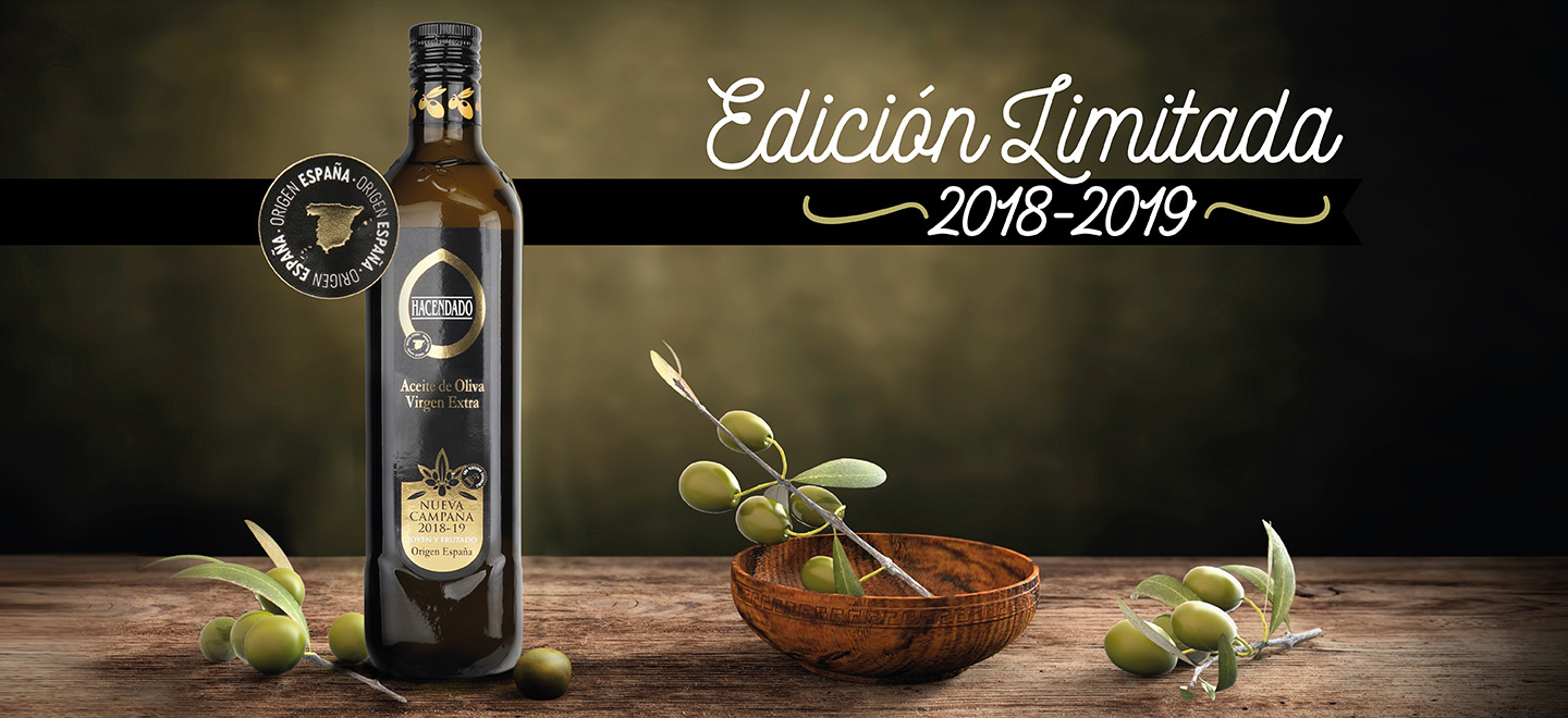 Botella de aceite de oliva virxe extra Hacendado Nova Campaña
