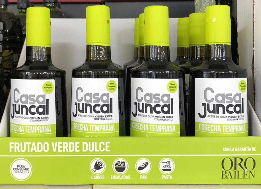 Nova campanya de l'Oli d'oliva verge extra Casa Juncal collita primerenca, en el lineal de Mercadona