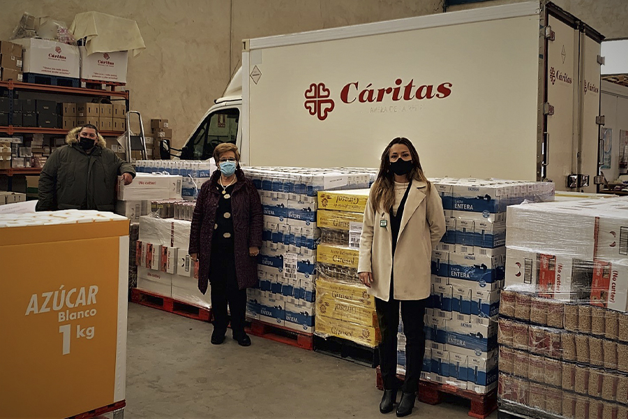 Entrega de productes de primera necessitat de Mercadona a Càritas Toledo